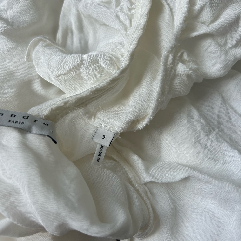Sandro White Ruffled Blouse - Picture 3 of 3